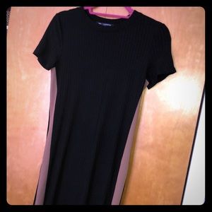 one clothing black ribbed bodycon dress. Size S